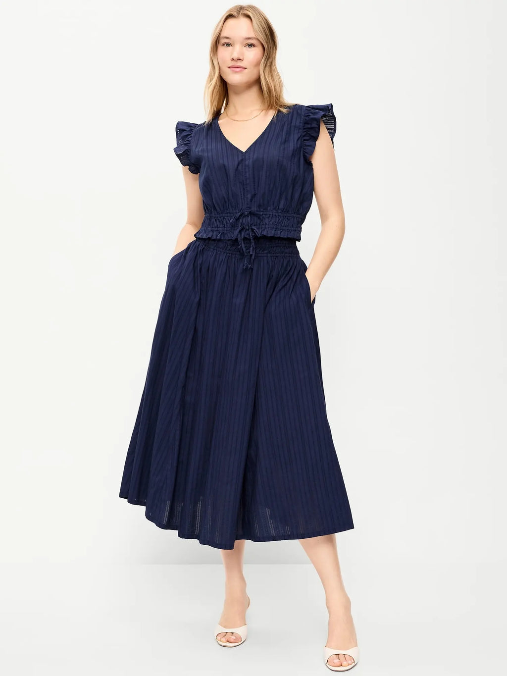 Old Navy Women'S Smocked-Waist Midi Skirt