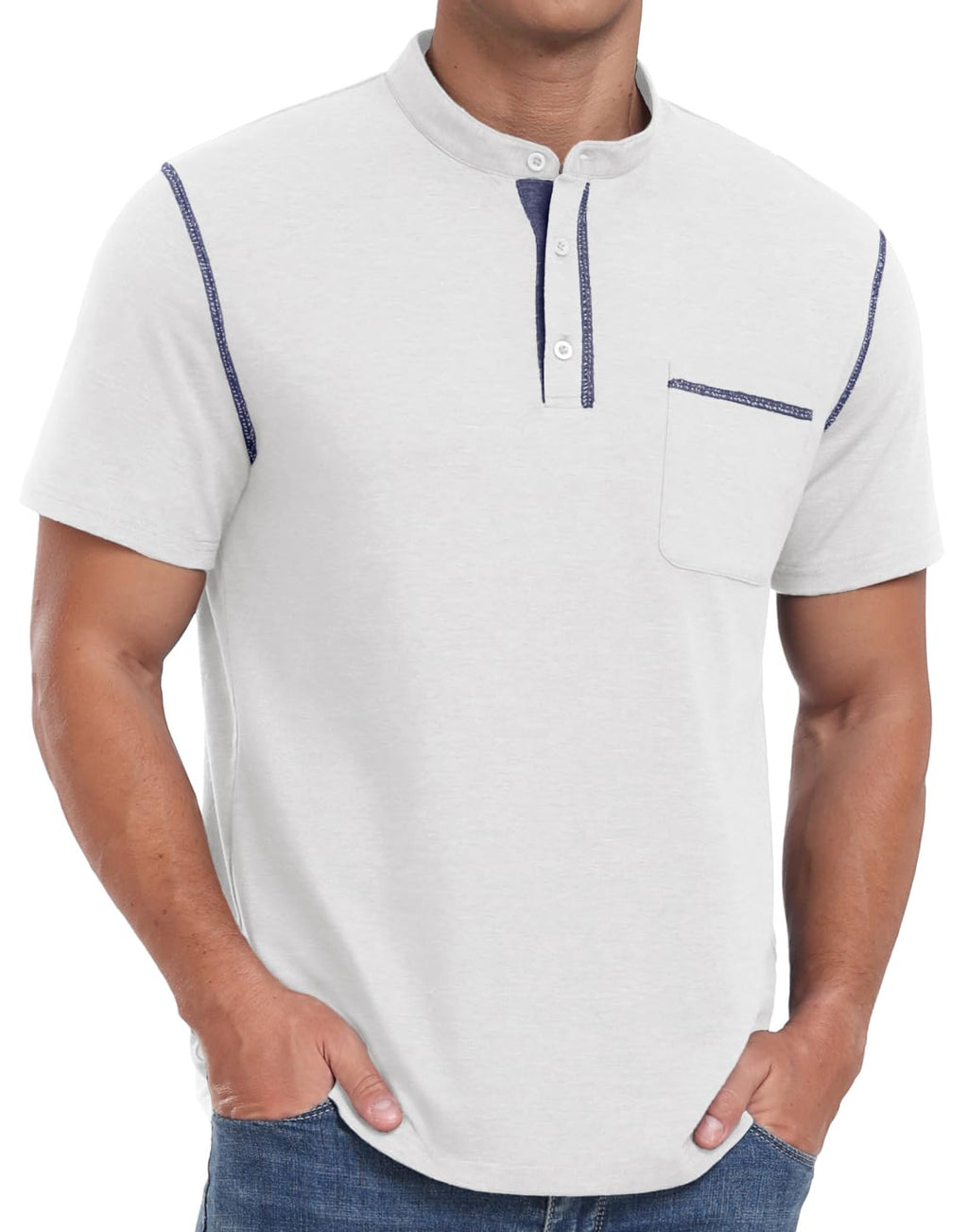 Sailwind Mens Henley Shirts Short Sleeve Summer Casual Classic Cotton