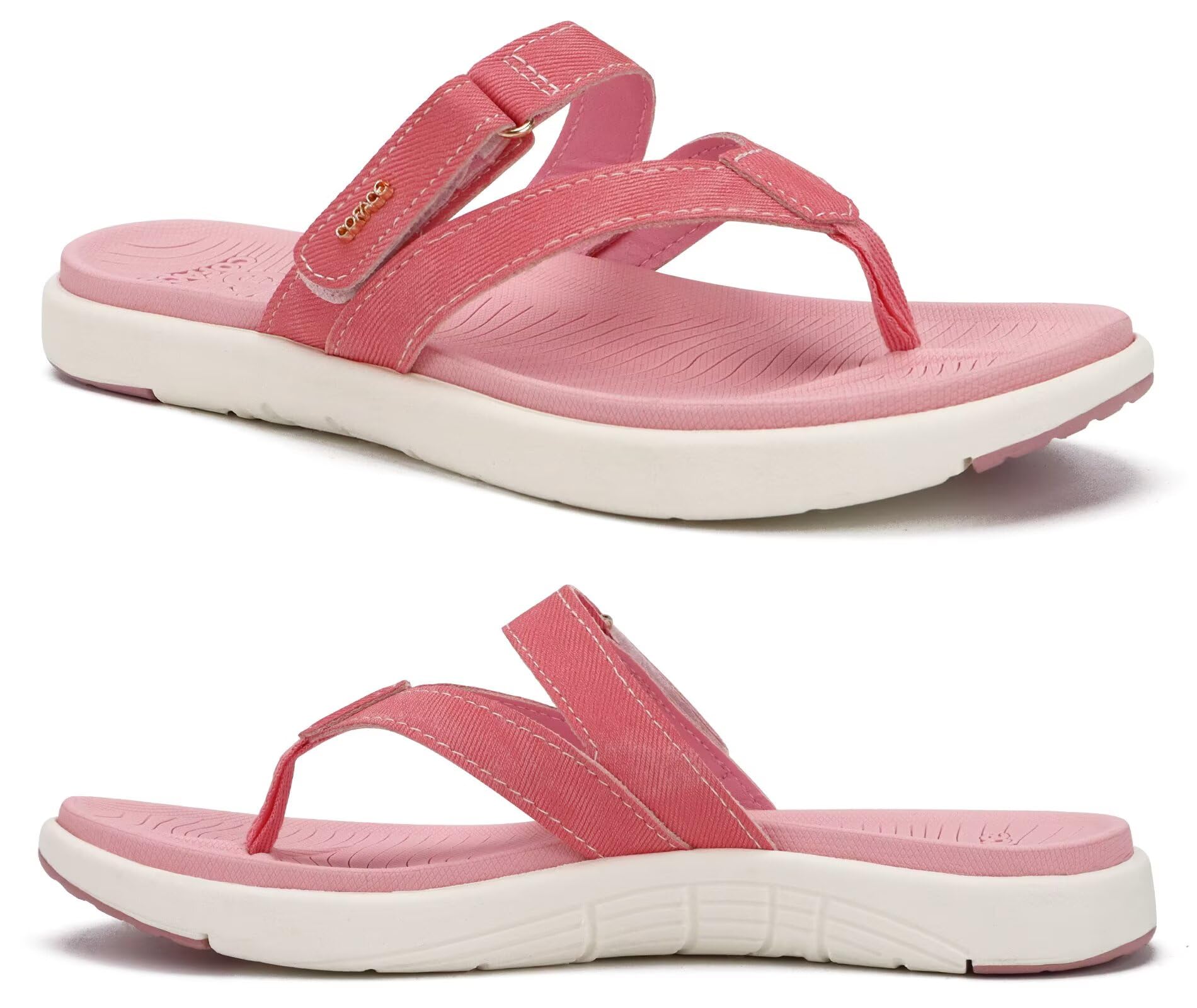 COFACE Womens Fashion Orthotic Flip Flops Ladies Slip On Lightweight Athletic Yoga Mat Cushion Thong Sandals With Comfortable Plantar Fasciitis Arch Support