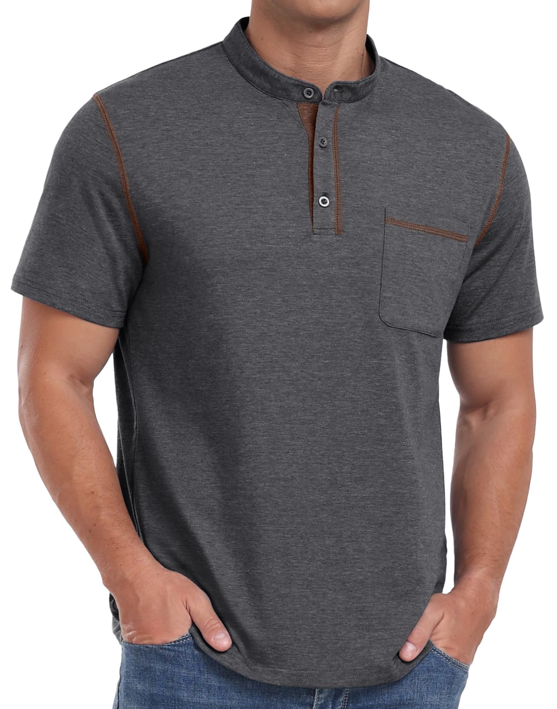 Sailwind Mens Henley Shirts Short Sleeve Summer Casual Classic Cotton