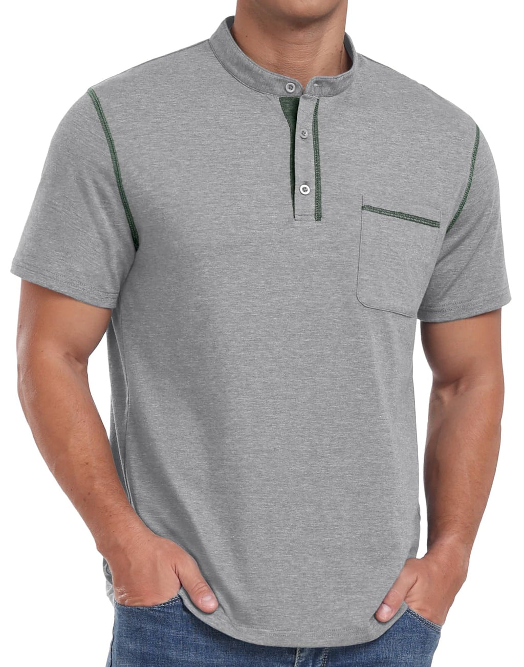 Sailwind Mens Henley Shirts Short Sleeve Summer Casual Classic Cotton