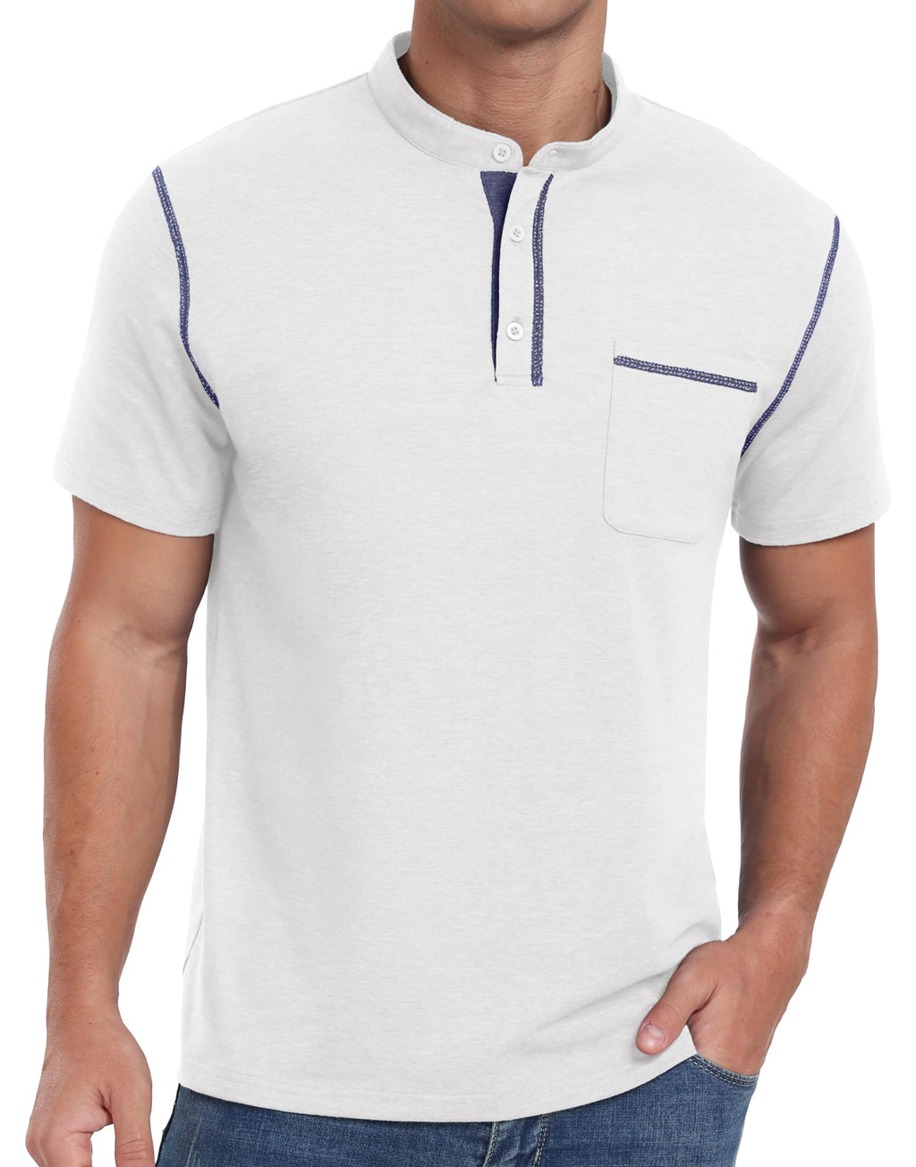 Sailwind Mens Henley Shirts Short Sleeve Summer Casual Classic Cotton