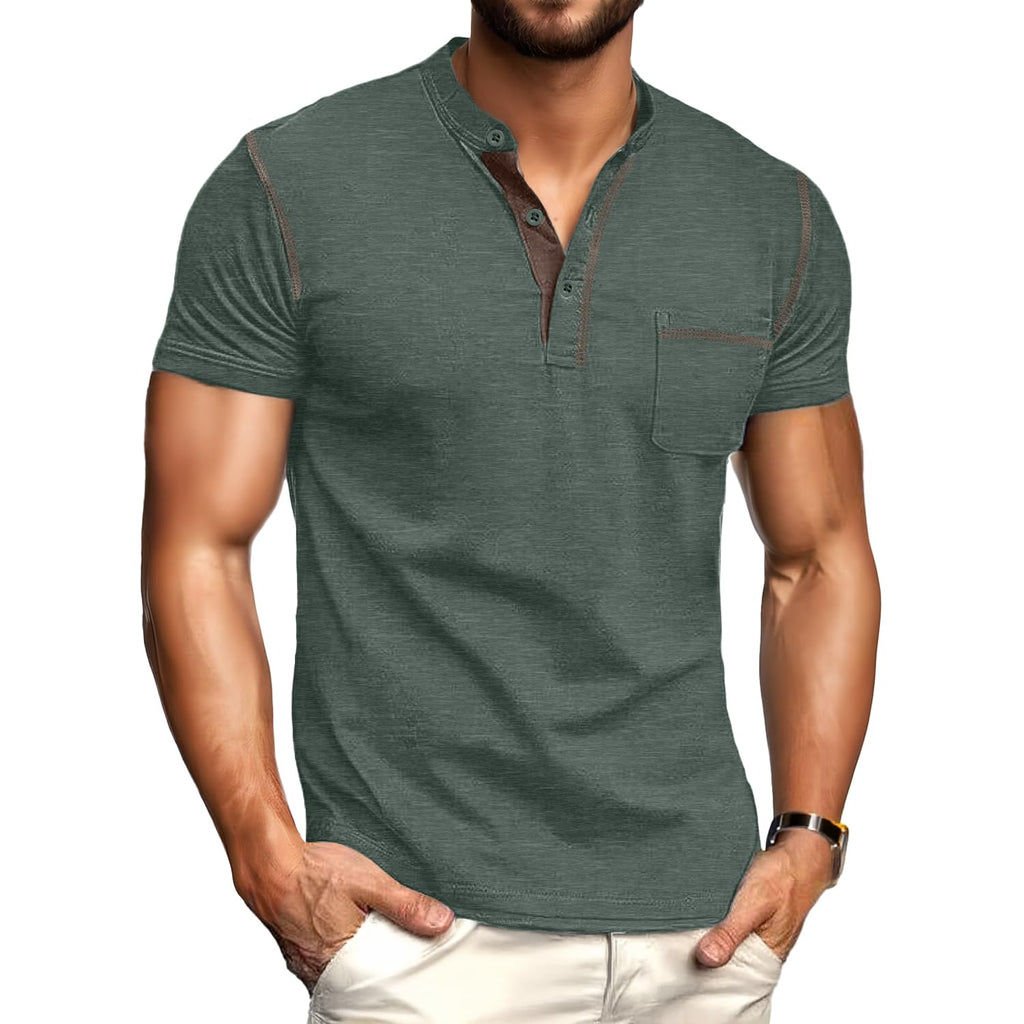 Sailwind Mens Henley Shirts Short Sleeve Summer Casual Classic Cotton