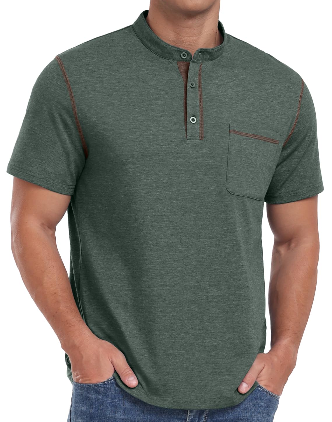 Sailwind Mens Henley Shirts Short Sleeve Summer Casual Classic Cotton