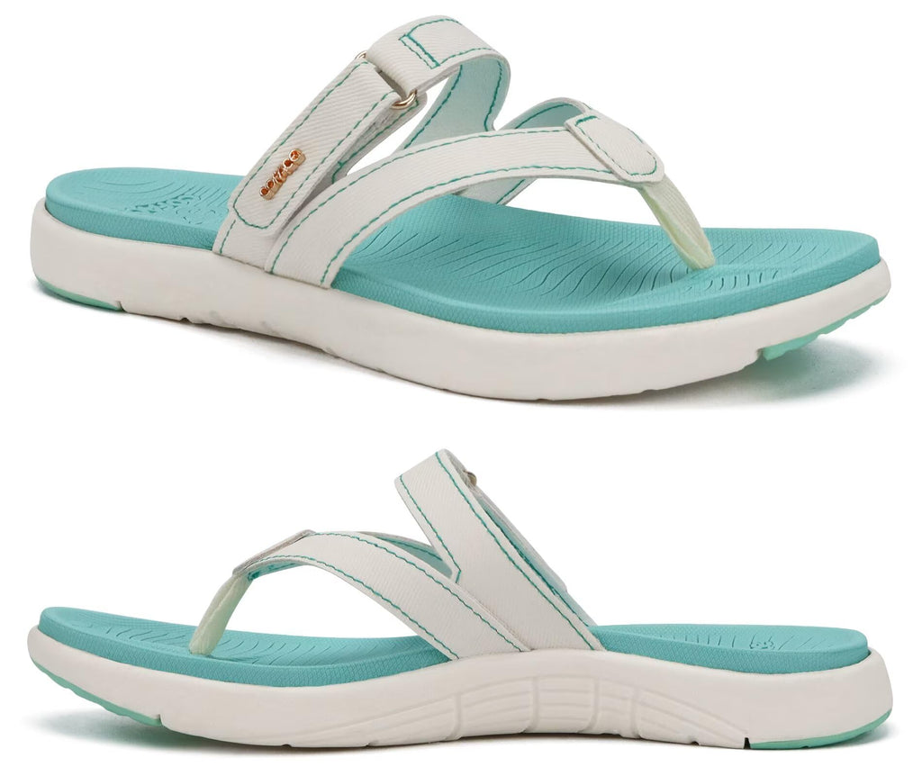 COFACE Womens Fashion Orthotic Flip Flops Ladies Slip On Lightweight Athletic Yoga Mat Cushion Thong Sandals With Comfortable Plantar Fasciitis Arch Support