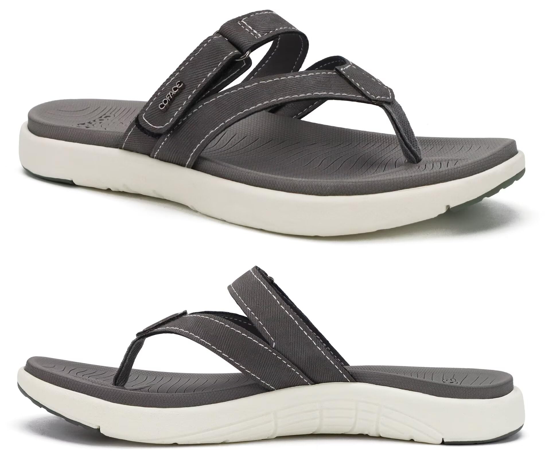 COFACE Womens Fashion Orthotic Flip Flops Ladies Slip On Lightweight Athletic Yoga Mat Cushion Thong Sandals With Comfortable Plantar Fasciitis Arch Support