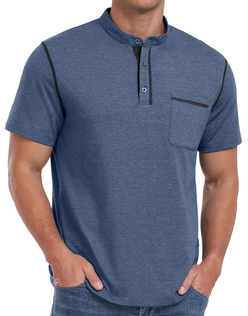 Sailwind Mens Henley Shirts Short Sleeve Summer Casual Classic Cotton