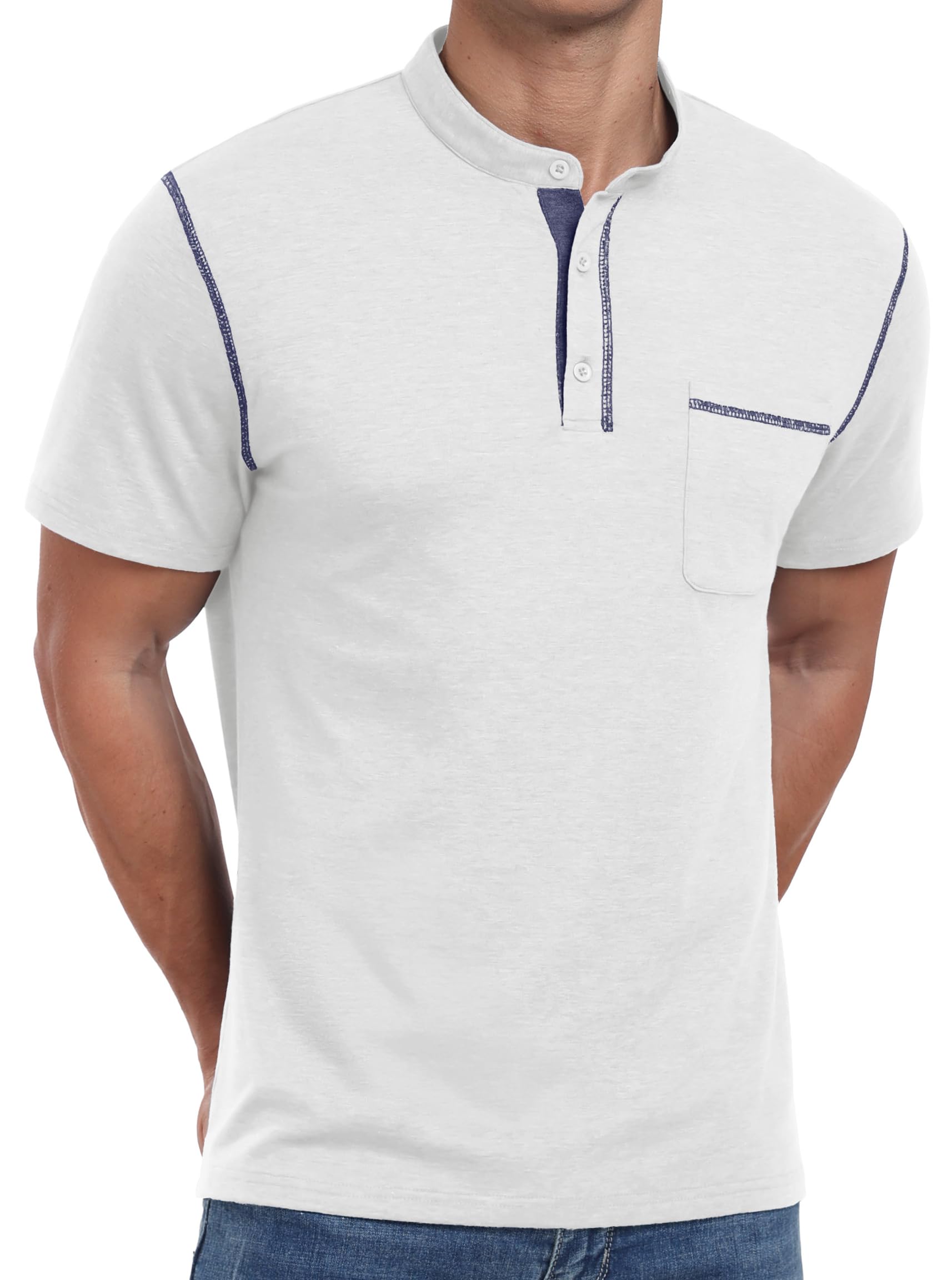 Sailwind Mens Henley Shirts Short Sleeve Summer Casual Classic Cotton