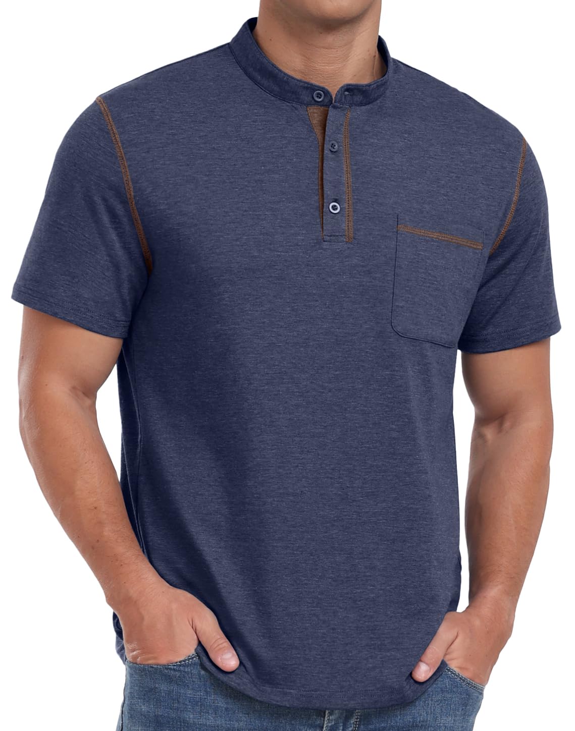 Sailwind Mens Henley Shirts Short Sleeve Summer Casual Classic Cotton