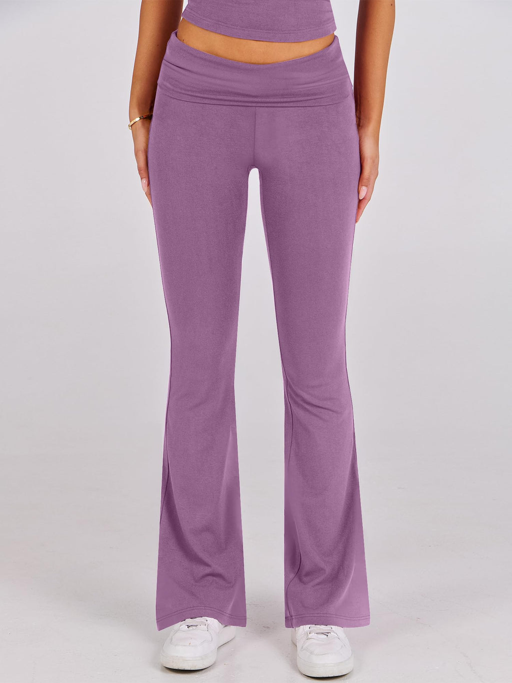 ANRABESS Lounge Sets for Women 2 Piece Foldover Yoga Flare Leggings Pants