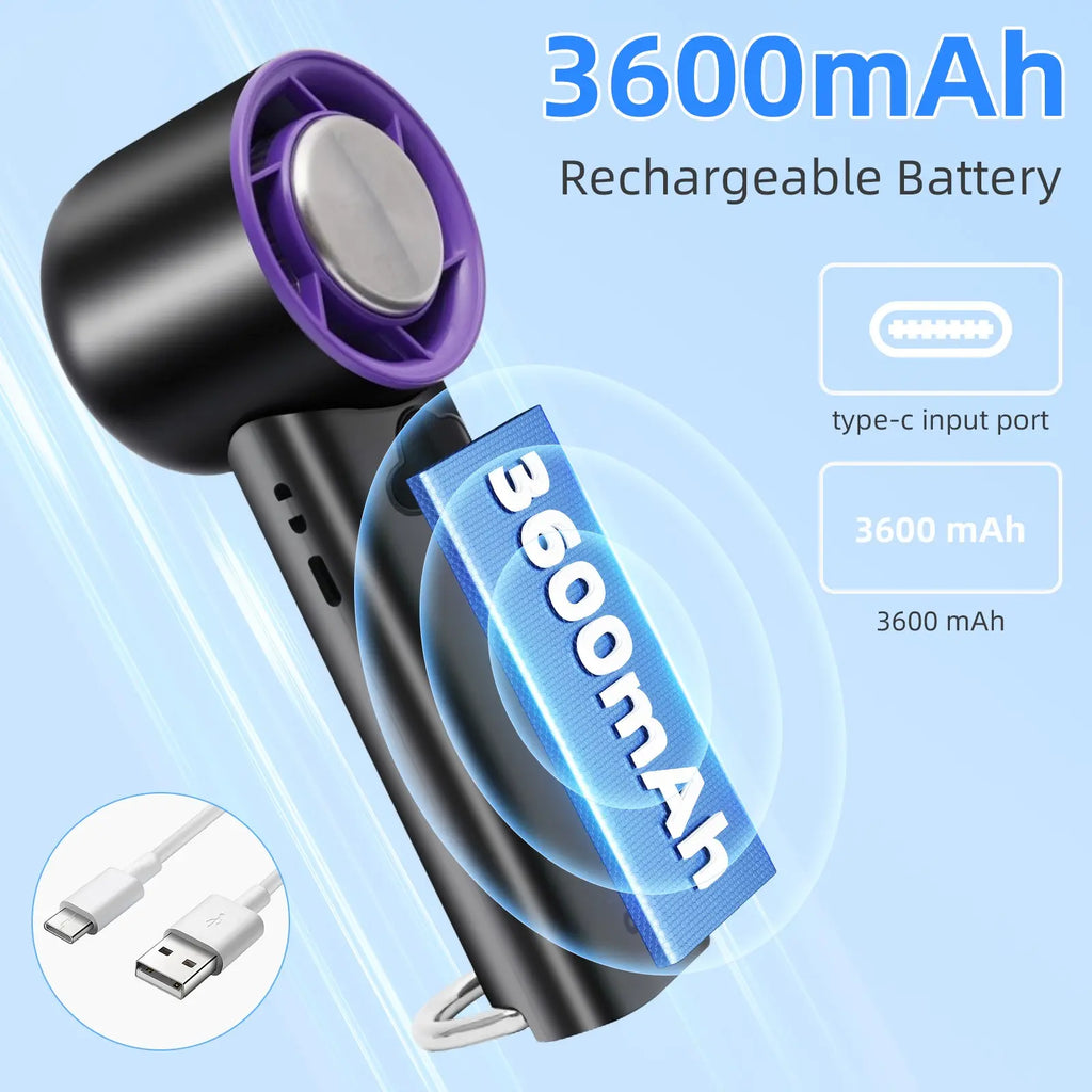 Portable Handheld High Speed Fan 100 Adjustable Levels Foldable for Summer Travel Vacation Essentials& Outdoor Activities Cool Fan