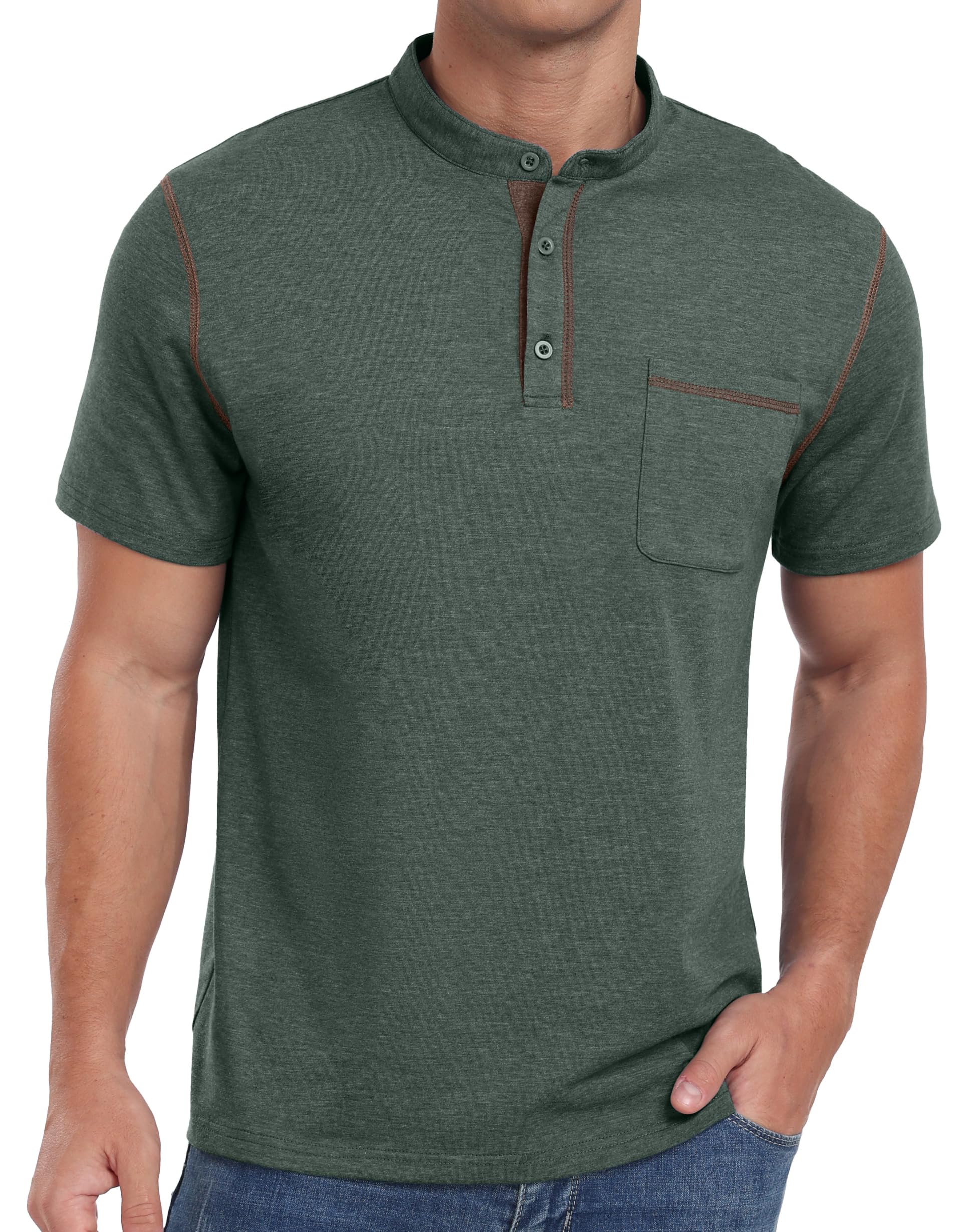 Sailwind Mens Henley Shirts Short Sleeve Summer Casual Classic Cotton