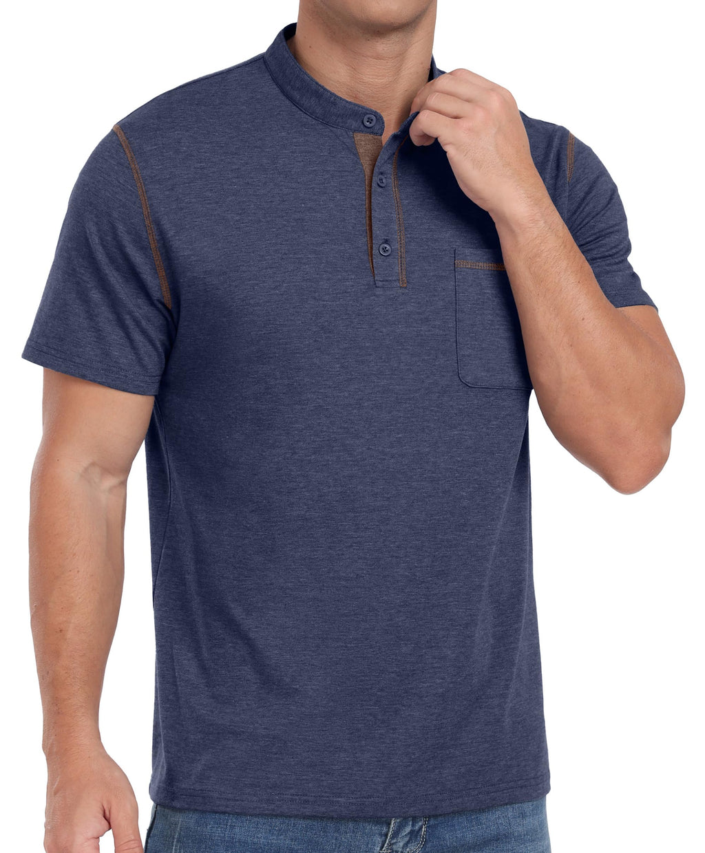 Sailwind Mens Henley Shirts Short Sleeve Summer Casual Classic Cotton