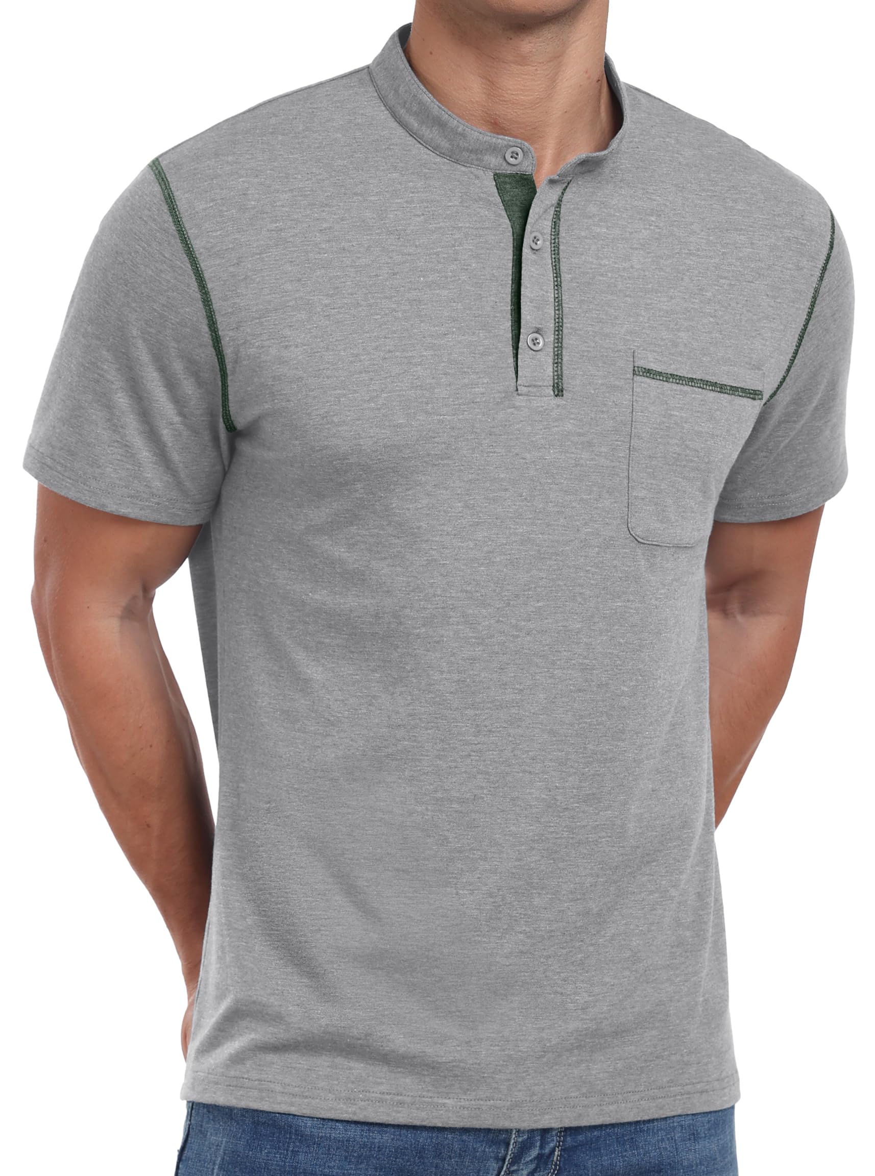 Sailwind Mens Henley Shirts Short Sleeve Summer Casual Classic Cotton