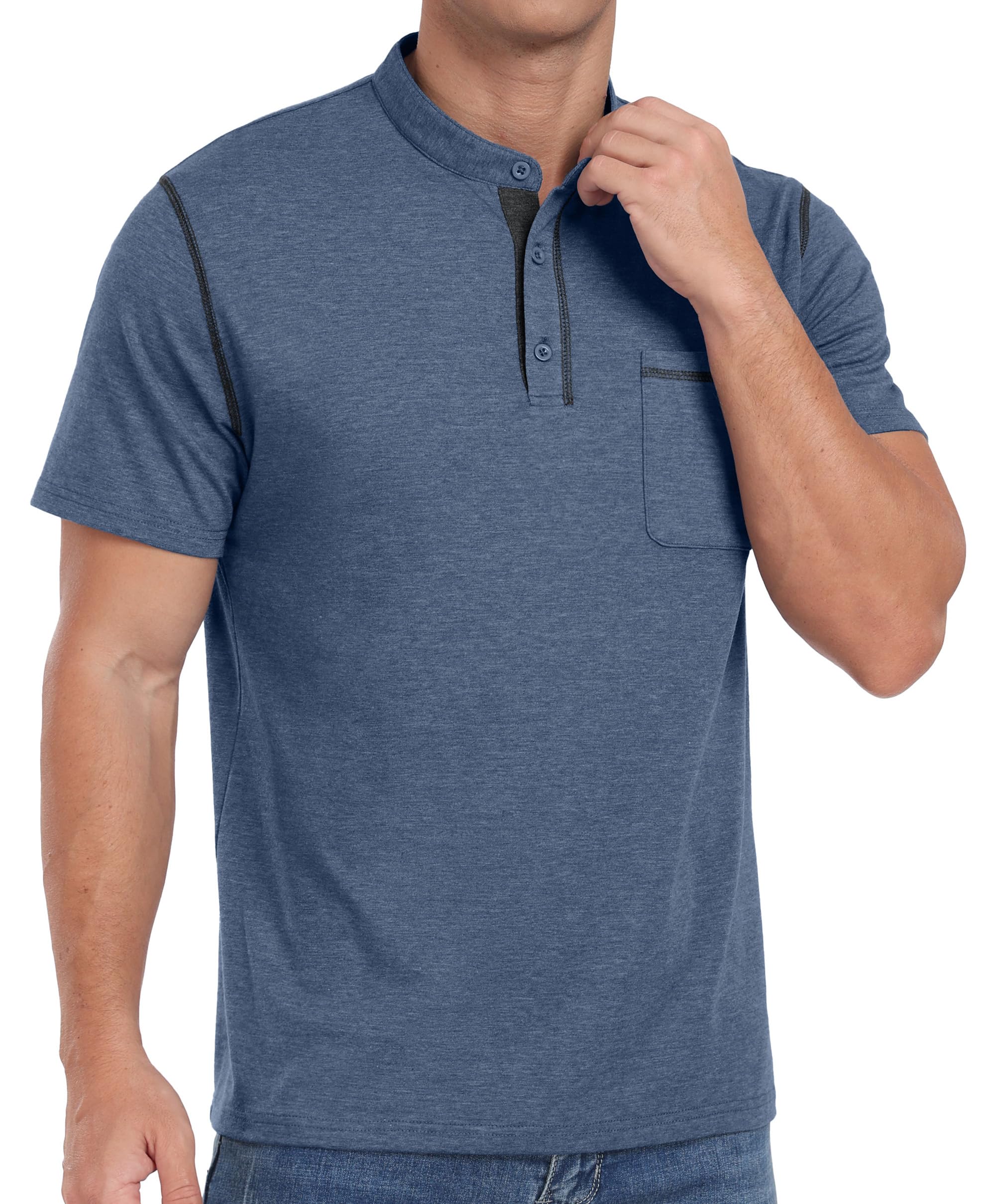 Sailwind Mens Henley Shirts Short Sleeve Summer Casual Classic Cotton