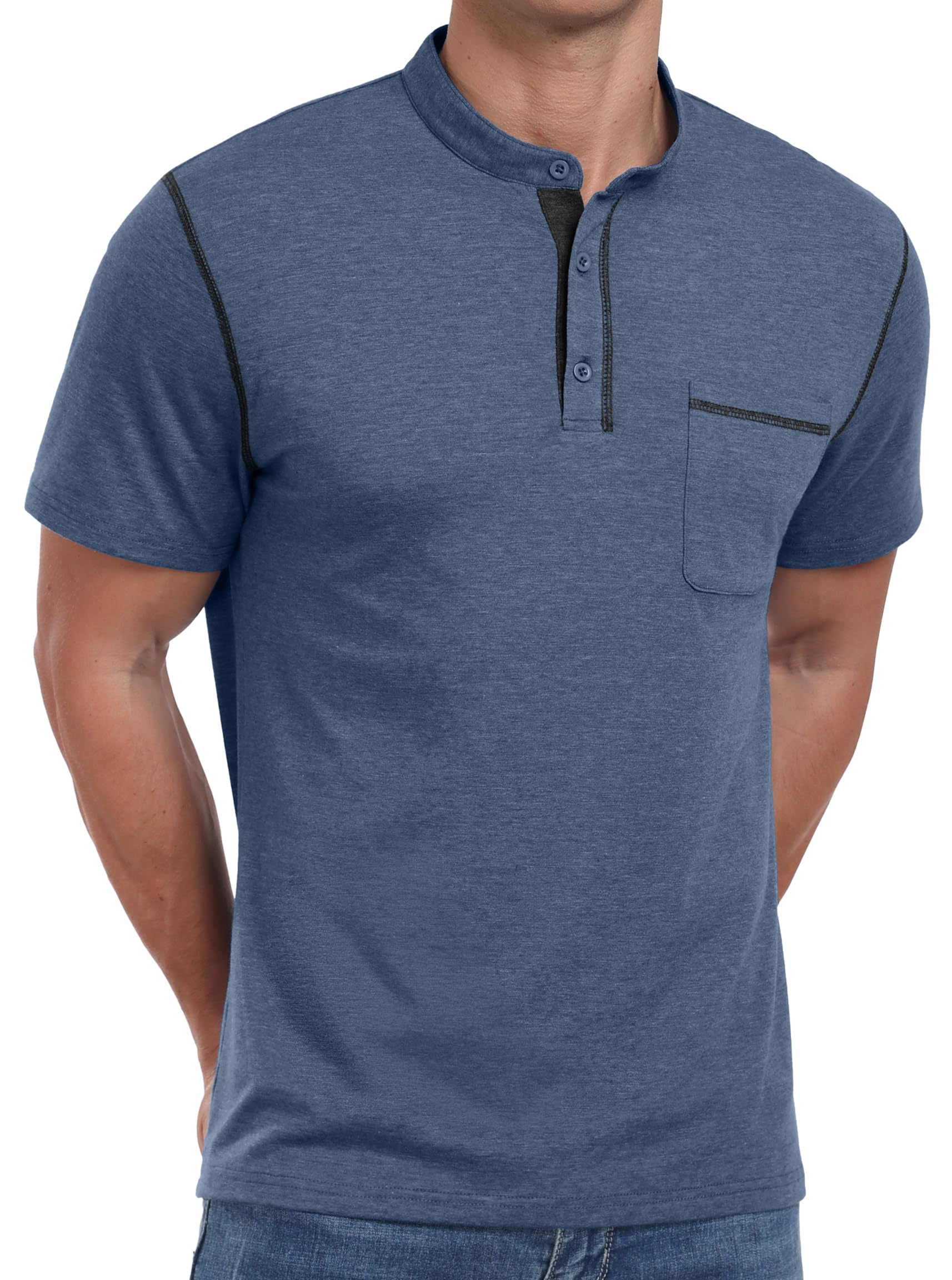 Sailwind Mens Henley Shirts Short Sleeve Summer Casual Classic Cotton