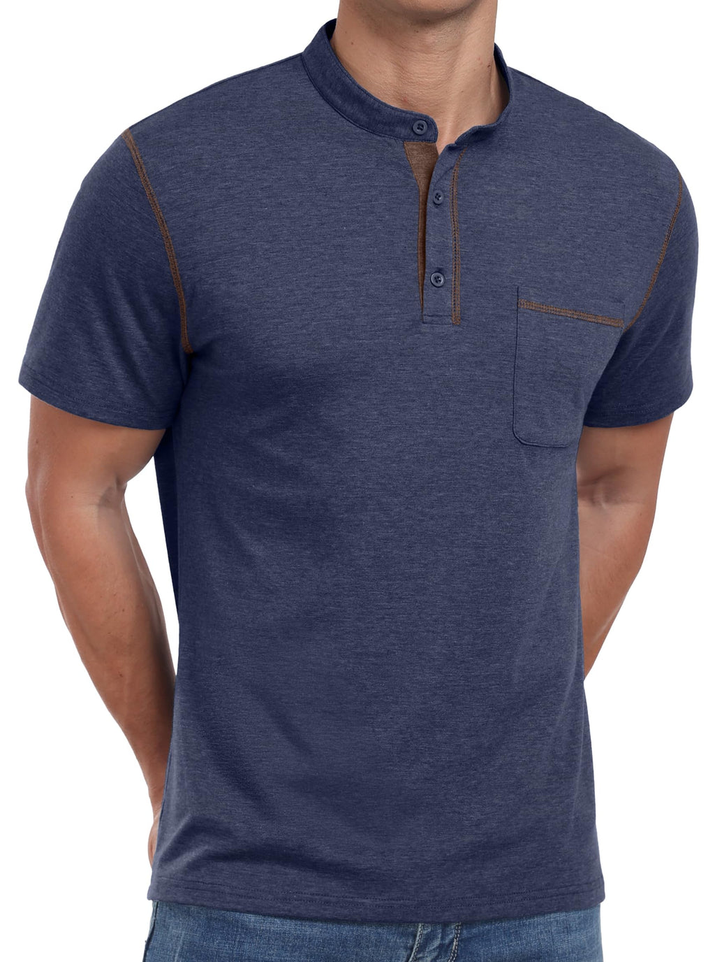 Sailwind Mens Henley Shirts Short Sleeve Summer Casual Classic Cotton