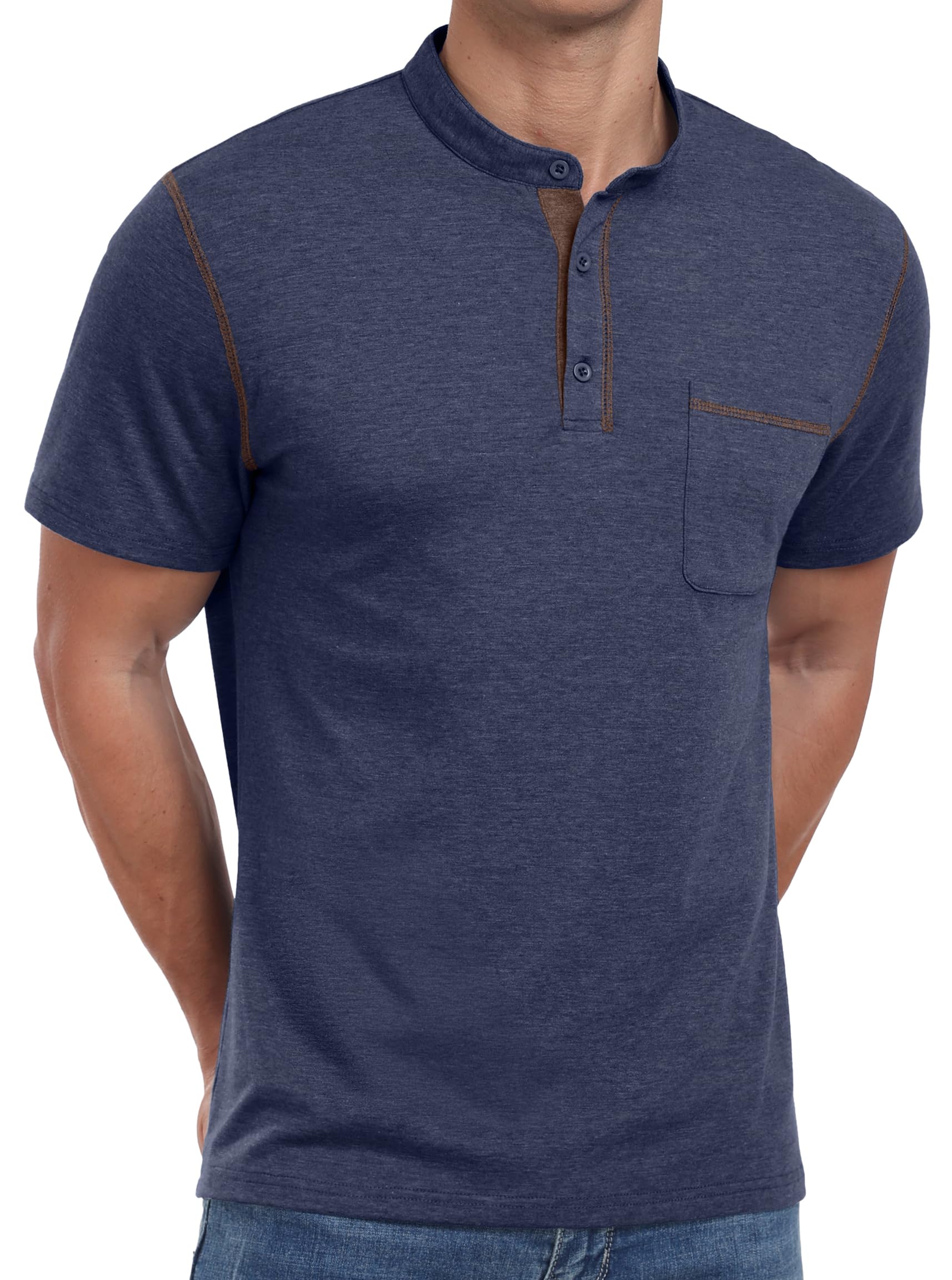 Sailwind Mens Henley Shirts Short Sleeve Summer Casual Classic Cotton