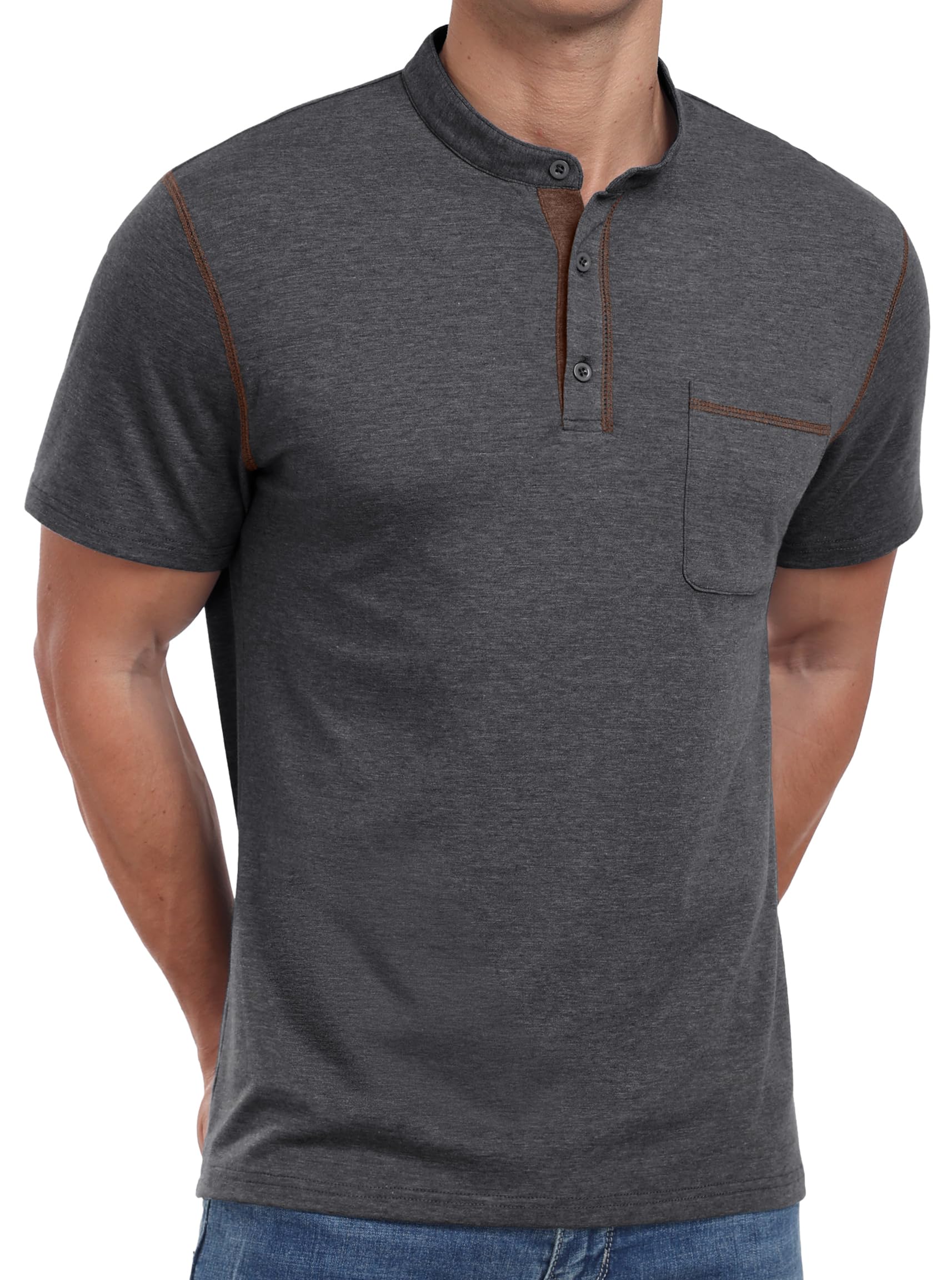 Sailwind Mens Henley Shirts Short Sleeve Summer Casual Classic Cotton