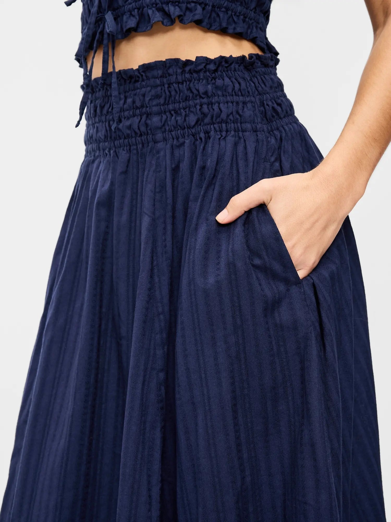 Old Navy Women'S Smocked-Waist Midi Skirt