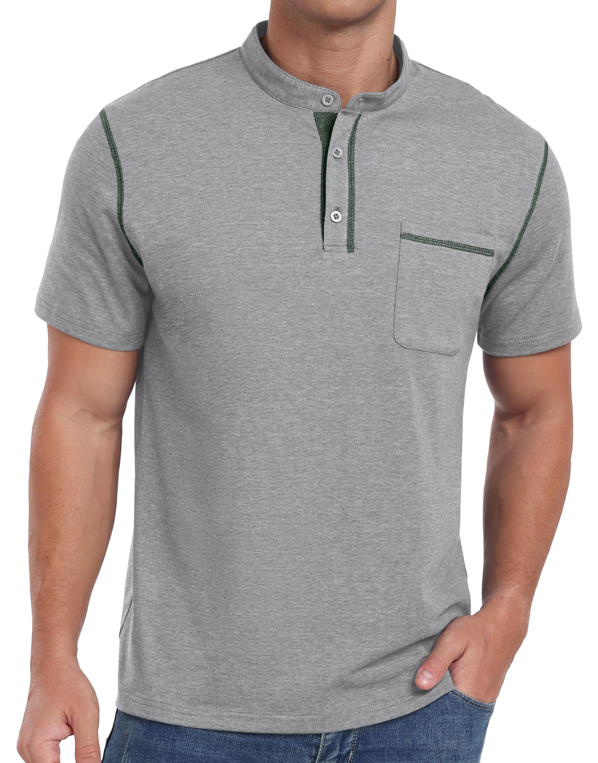 Sailwind Mens Henley Shirts Short Sleeve Summer Casual Classic Cotton