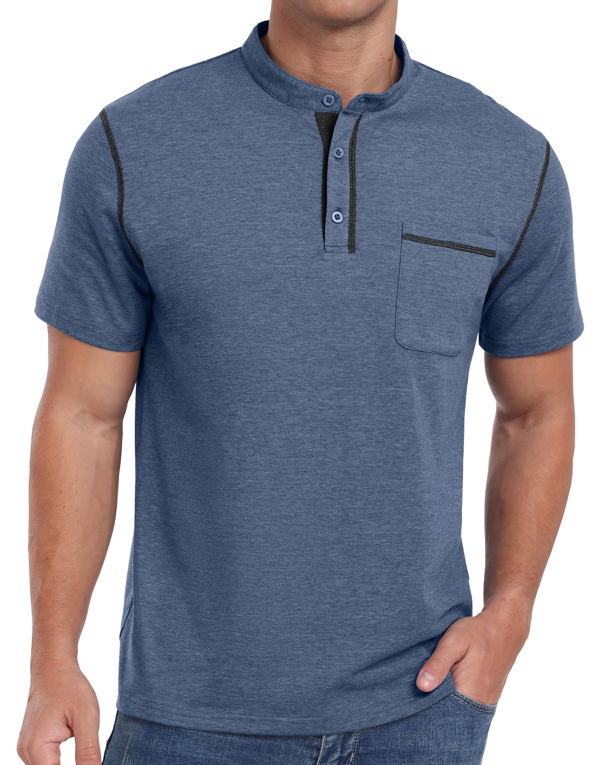 Sailwind Mens Henley Shirts Short Sleeve Summer Casual Classic Cotton