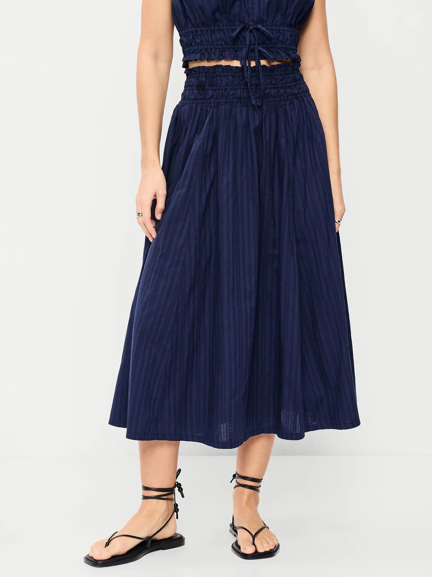 Old Navy Women'S Smocked-Waist Midi Skirt