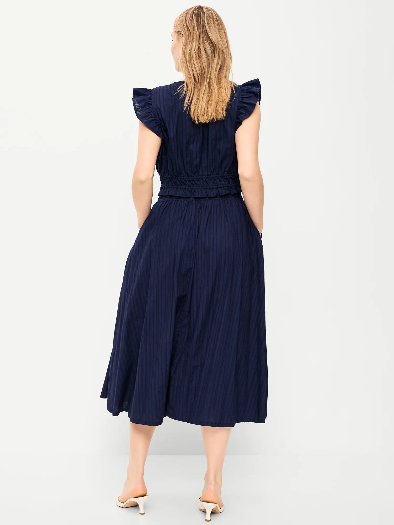 Old Navy Women'S Smocked-Waist Midi Skirt